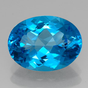 Topazio naturale blu da 15,00 ct, taglio ovale, VVS-VS