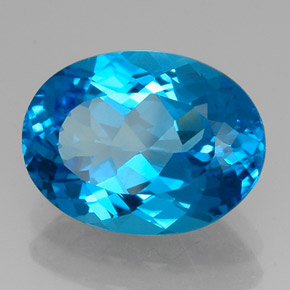 Topazio naturale blu da 15,00 ct, taglio ovale, VVS-VS