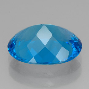 Topazio naturale blu da 15,00 ct, taglio ovale, VVS-VS