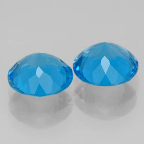 Topazio naturale blu da  ct, taglio rotondo, VVS