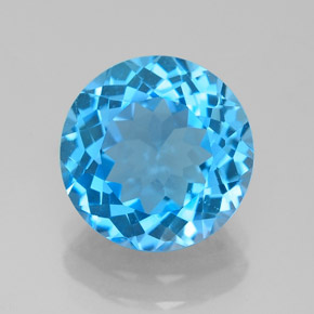 Topazio naturale blu da 3,28 ct, taglio rotondo, VVS