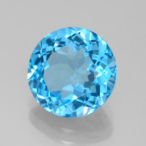 Topazio naturale blu da 3,28 ct, taglio rotondo, VVS