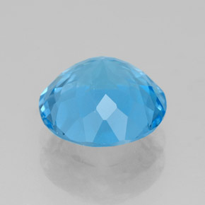 Topazio naturale blu da 3,28 ct, taglio rotondo, VVS