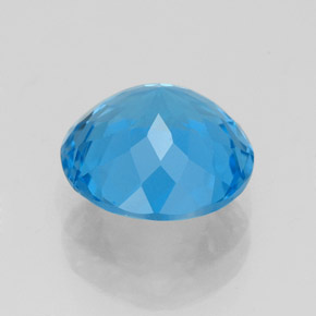 Topazio naturale blu da 3,31 ct, taglio rotondo, VS-SI