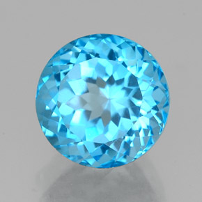 Topazio naturale blu da 2,94 ct, taglio rotondo, VVS