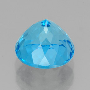 Topazio naturale blu da 2,94 ct, taglio rotondo, VVS