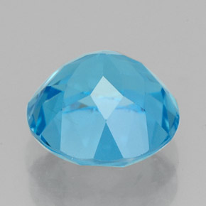 Topazio naturale blu da 3,55 ct, taglio rotondo, VVS