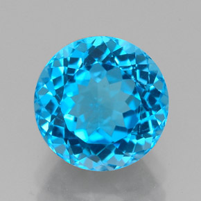 Topazio naturale blu da 2,91 ct, taglio rotondo, VS
