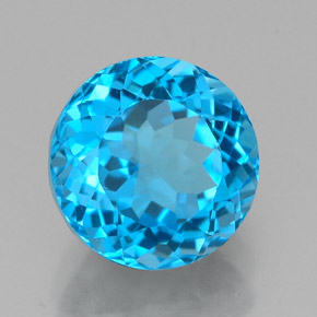Topazio naturale blu da 2,91 ct, taglio rotondo, VS