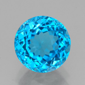 Topazio naturale blu da 2,65 ct, taglio rotondo, VVS