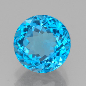 Topazio naturale blu da 2,65 ct, taglio rotondo, VVS
