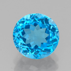 Topazio naturale blu da 2,44 ct, taglio rotondo, VVS