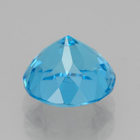 Topazio naturale blu da 2,66 ct, taglio rotondo, VVS