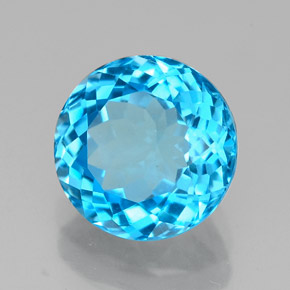 Topazio naturale blu svizzero da 2,43 ct, taglio rotondo, VVS