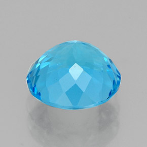 Topazio naturale blu svizzero da 2,43 ct, taglio rotondo, VVS