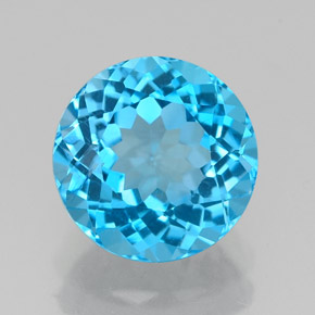 Topazio naturale blu da 2,34 ct, taglio rotondo, VS