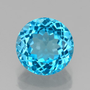 Topazio naturale blu da 2,48 ct, taglio rotondo, VVS