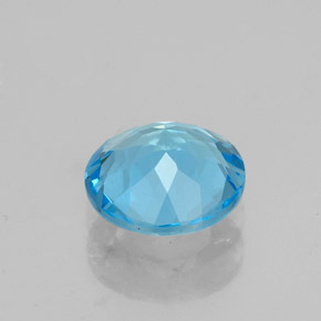 Topazio naturale blu da 1,34 ct, taglio rotondo, VVS-VS