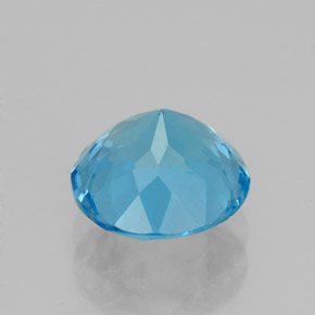 Topazio naturale blu da 2,46 ct, taglio rotondo, VVS