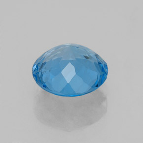 Topazio naturale blu da 2,07 ct, taglio rotondo, VS