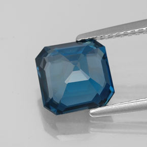 Topazio naturale blu da 2,89 ct, taglio smeraldo, VVS-VS