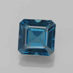 Topazio naturale blu da 2,63 ct, taglio smeraldo, VVS-VS