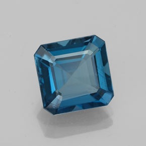 Topazio naturale blu da 2,63 ct, taglio smeraldo, VVS-VS