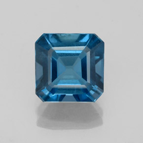 Topazio naturale blu da 2,62 ct, taglio smeraldo, VS