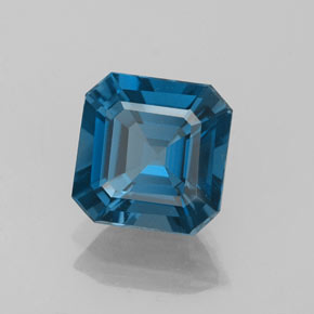 Topazio naturale blu da 2,41 ct, taglio smeraldo, VVS