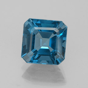 Topazio naturale blu da 2,68 ct, taglio smeraldo, VVS