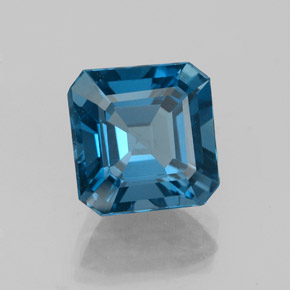 Topazio naturale blu da 2,68 ct, taglio smeraldo, VVS