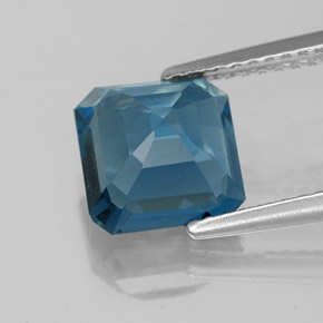 Topazio naturale blu da 2,68 ct, taglio smeraldo, VVS