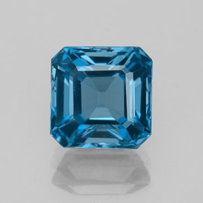 Topazio naturale blu da 3,17 ct, taglio smeraldo, VVS