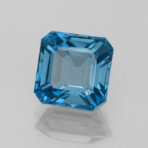 Topazio naturale blu da 3,17 ct, taglio smeraldo, VVS