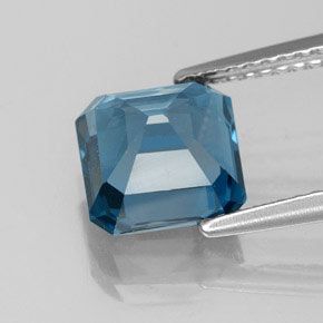 Topazio naturale blu da 3,17 ct, taglio smeraldo, VVS