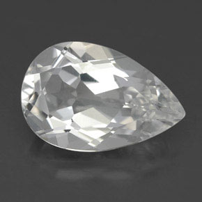 Topazio naturale bianco da 3,60 ct, taglio a pera, VVS-VS