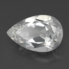Topazio naturale bianco da 3,60 ct, taglio a pera, VVS-VS