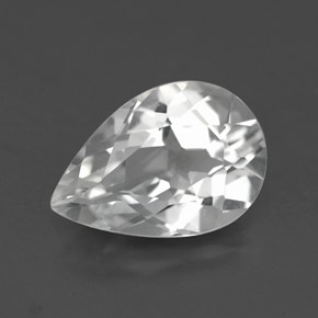Topazio naturale bianco da 3,36 ct, taglio a pera, VVS