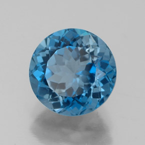 Topazio naturale blu da 2,63 ct, taglio rotondo, VVS