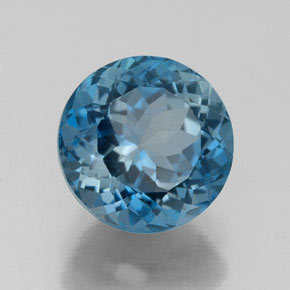 Topazio naturale blu da 2,85 ct, taglio rotondo, VVS-VS