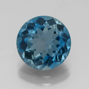 Topazio naturale blu da 3,15 ct, taglio rotondo, VVS