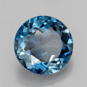 Topazio naturale blu da 3,38 ct, taglio rotondo, VVS-VS