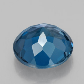 Topazio naturale blu da 3,38 ct, taglio rotondo, VVS-VS
