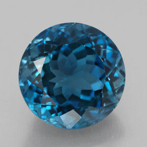 Topazio naturale blu da 3,75 ct, taglio rotondo, VVS-VS