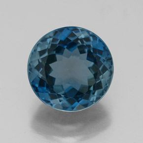 Topazio naturale blu da 3,36 ct, taglio rotondo, VS