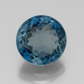 Topazio naturale blu da 3,36 ct, taglio rotondo, VS