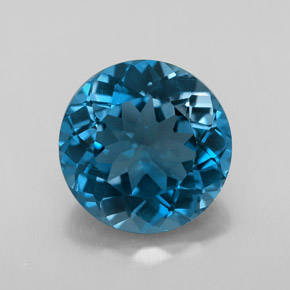 Topazio naturale blu da 3,25 ct, taglio rotondo, VVS-VS