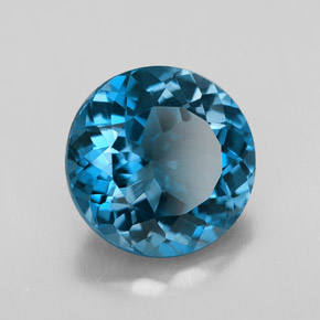 Topazio naturale blu da 3,25 ct, taglio rotondo, VVS-VS