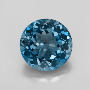 Topazio naturale blu da 3,43 ct, taglio rotondo, VVS-VS