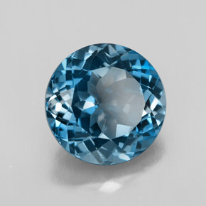 Topazio naturale blu da 3,43 ct, taglio rotondo, VVS-VS